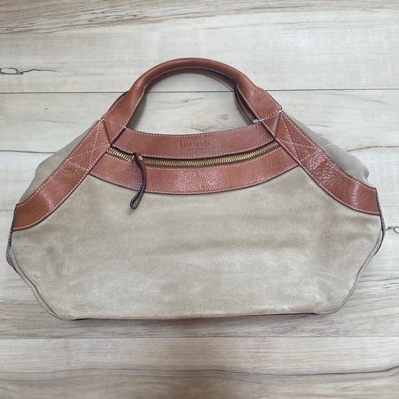 kate spade Handbags - NWOT Kate Spade Tan & Brown Handbag. Tan Suede and Brown Leather.MagneticClosure